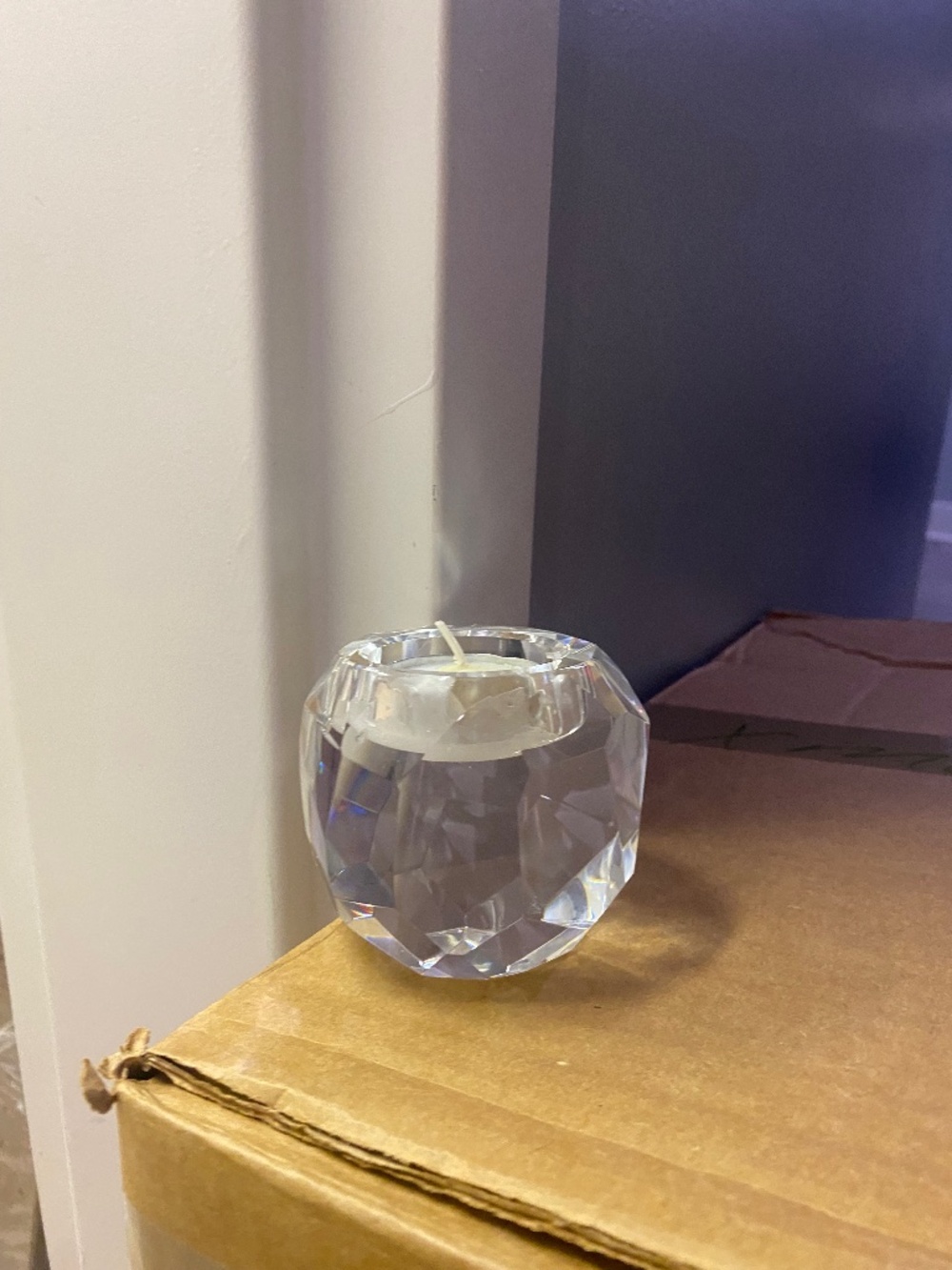 Crystal votive candle holder